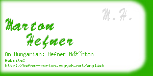 marton hefner business card